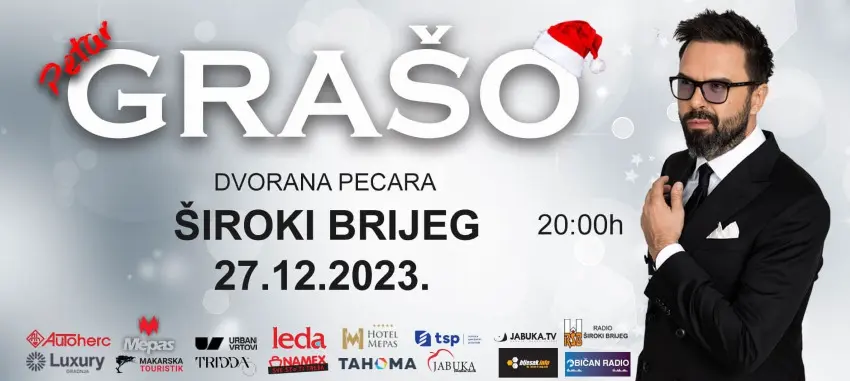 Za kraj godine glazbeni spektakl i koncert Petra Graše u Širokom Brijegu
