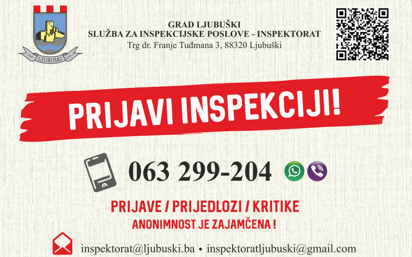 Pogledajte promotivni letak Inspektorata Grada Ljubuškog