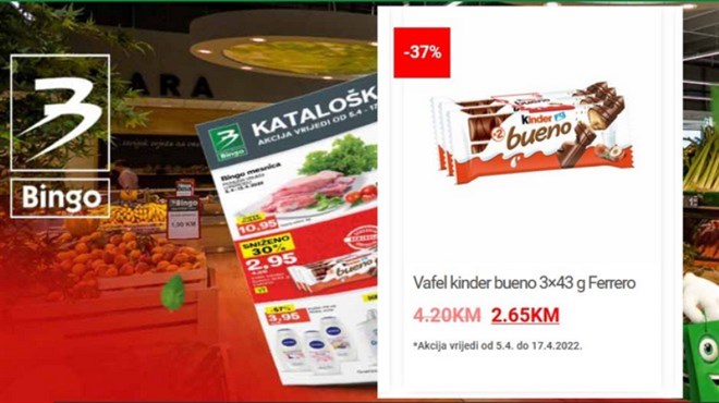 Kažu da ne mogu padati cijene u BiH? Pogledajte kako Bingo ‘ruši’ nedodirljivi Kinder Bueno