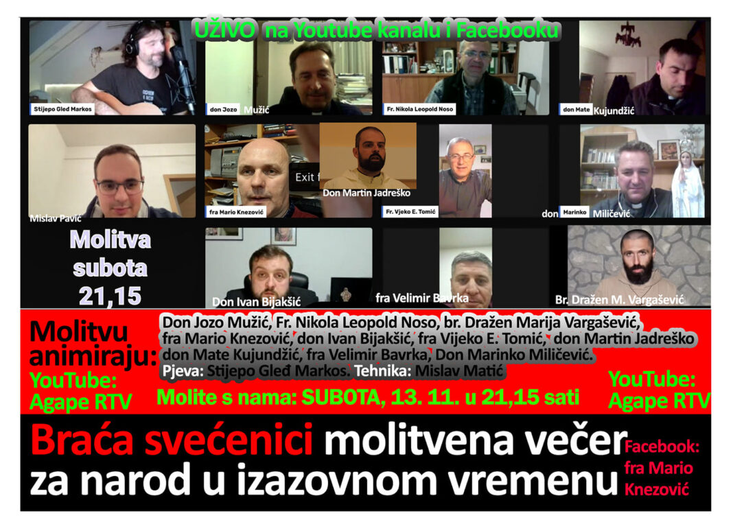 NAJAVA: Desetorica svećenika Crkve u Hrvata predvodit će molitvu za narod u izazovnome vremenu