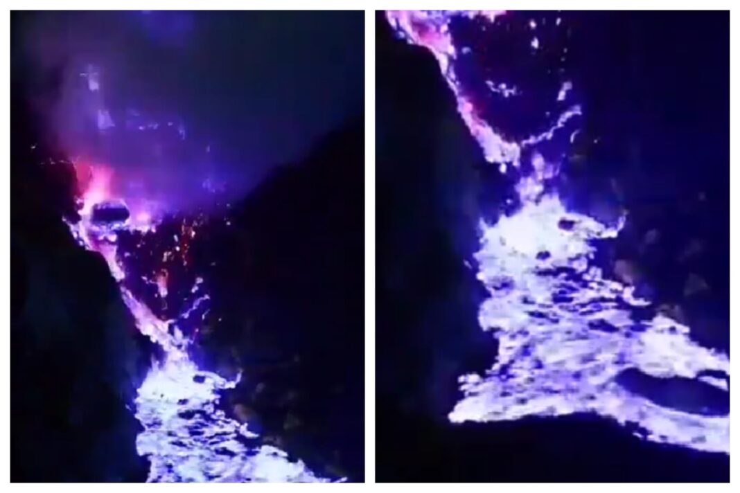 Jeste li ikada vidjeli električnu lavu? Vulkan počeo izbacivati magmu plave boje