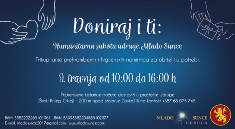 Doniraj i ti: Uskrsna humanitarna subota udruge Mlado Sunce