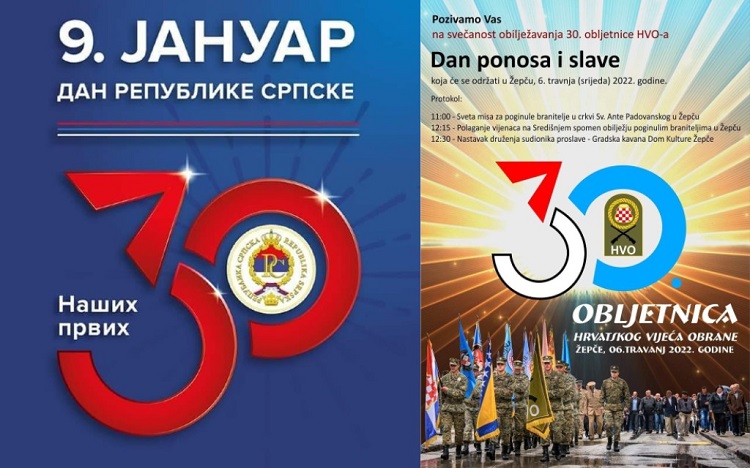 NEVJEROJATNO – HVO Žepče prekopirao logo: 30 godina HVO-a slično kao i 30 godina RS-a