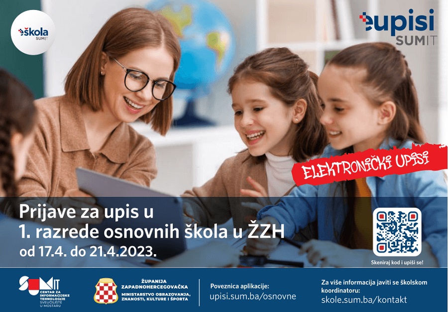 Od danas kreću elektroničke prijave za upise u prve razrede osnovnih škola u ŽZH