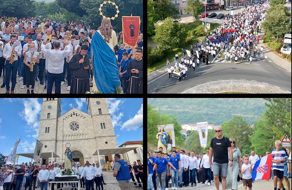 VIDEO: Limena glazba, sportaši, tisuće vjernika hodočastilo i dopratilo Gospin kip na Brig