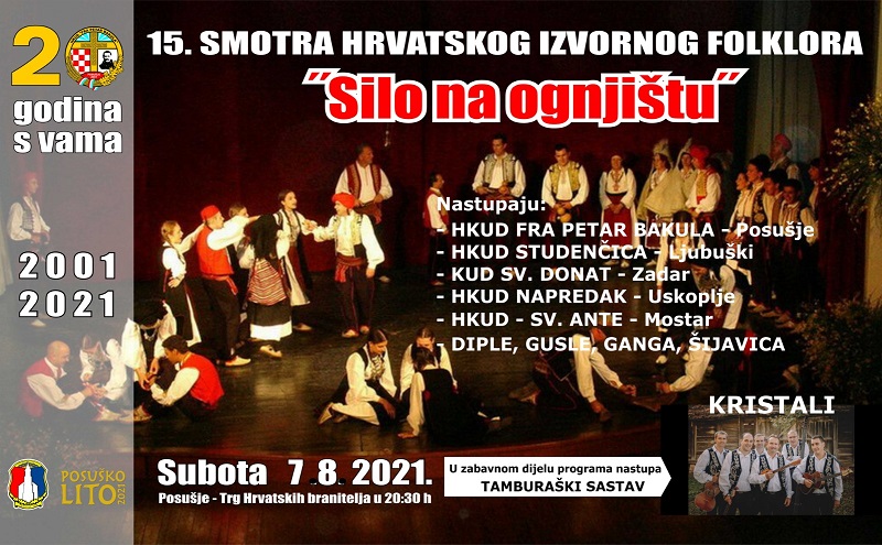 NAJAVA:  XV. Smotra hrvatskog izvornog folklora “Silo na ognjištu” i obilježavanje 20.godina HKUD Fra Petar Bakula