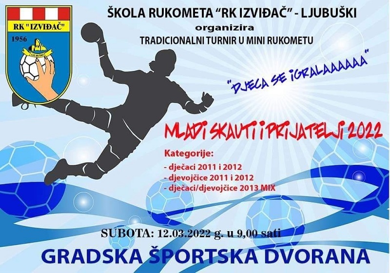 U Ljubuškom u subotu tradicionalni rukometni turnir “Mladi Skauti i prijatelji”