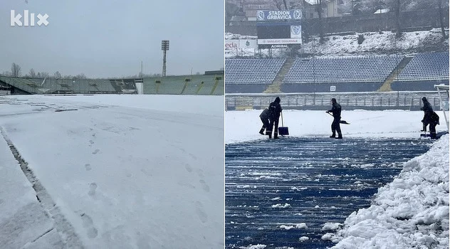 Stadioni na kojima Široki i Velež igraju za vikend prekriveni snijegom