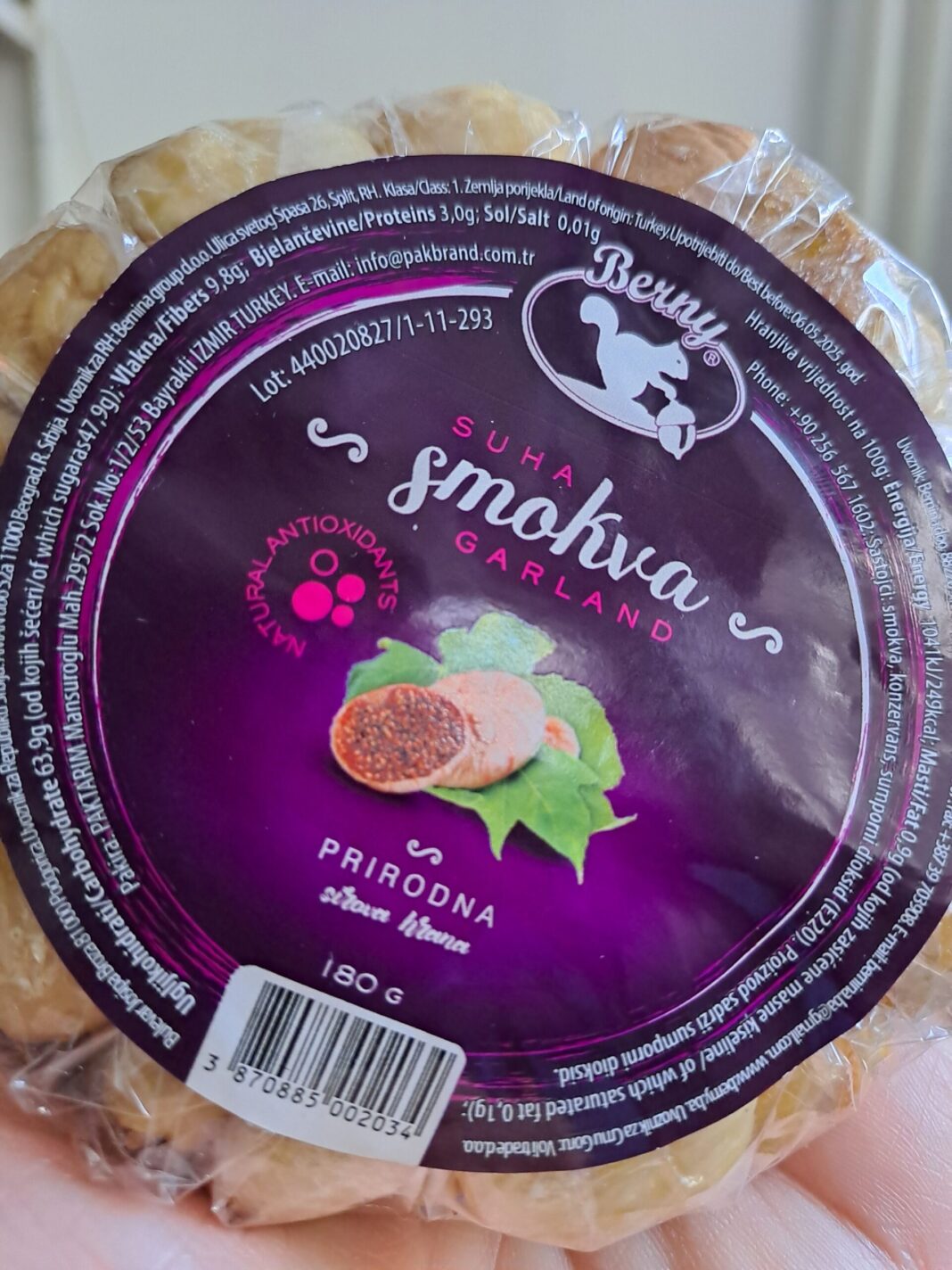 Firma iz Širokog Brijega u prodaju pustila za zdravlje opasne suhe smokve. Hitno povučene s polica!