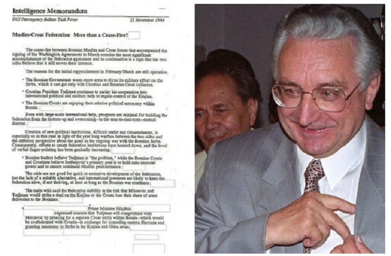 Izvještaj CIA-e iz ’94: Kako je Tuđman izvršio pritisak na HDZ BiH da prihvati savez sa Sarajevom
