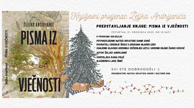 Željko Andrijanić u svojim Grudama predstavlja svoj prvi roman “Pisma iz vječnosti”