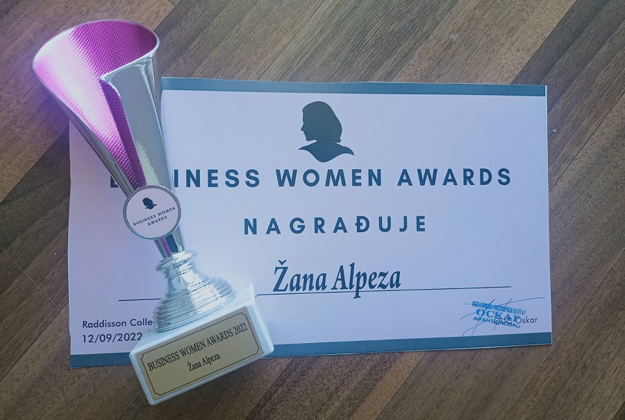 Žana Alpeza dobitnica nagrade OUC Srbije -Business Women Awards