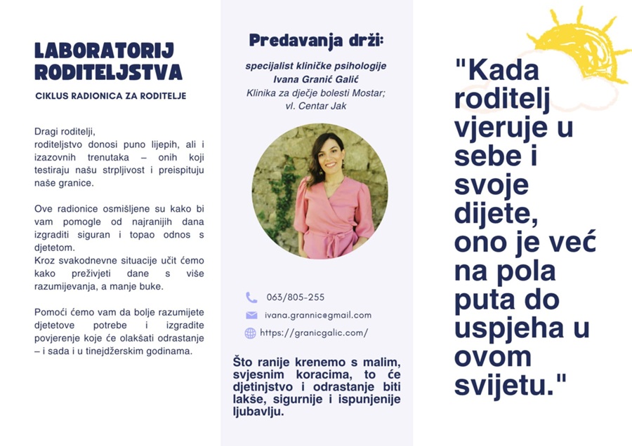 NAJAVA: Dječji vrtić Ljubuški organizira zanimljiv ciklus radionica za roditelje
