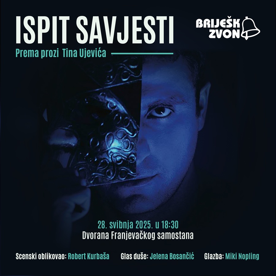 NAJAVA – „Ispit savjesti“ Roberta Kurbaše u samostanskoj dvorani na Širokom Brijegu