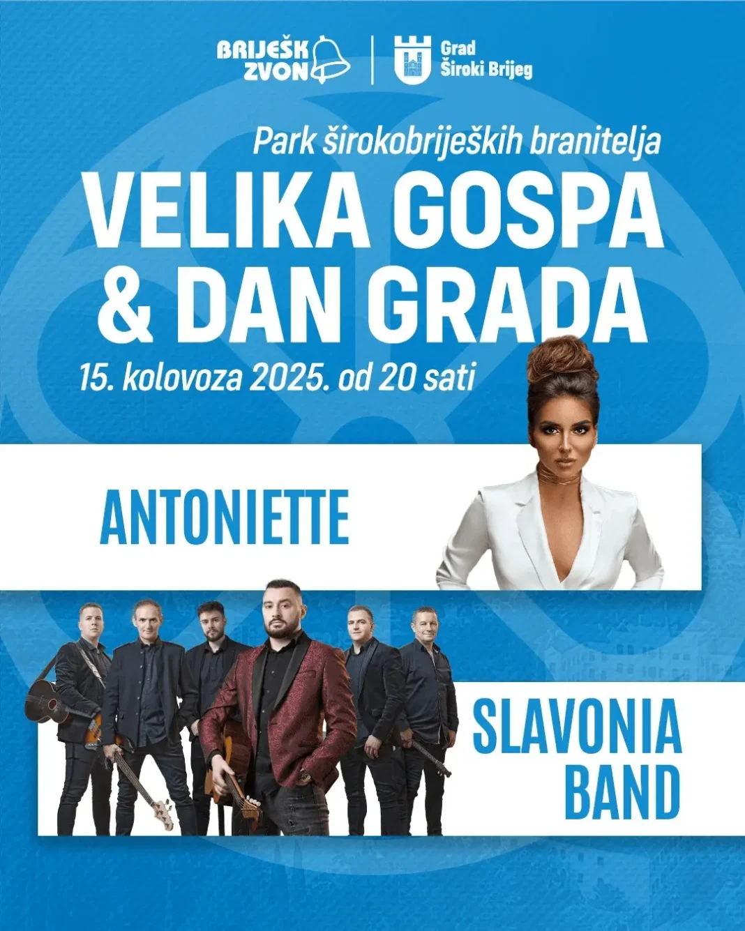 Slavonia Band i Antoniette u Parku širokobrijeških branitelja povodom Velike Gospe i Dana Grada Širokog Brijega