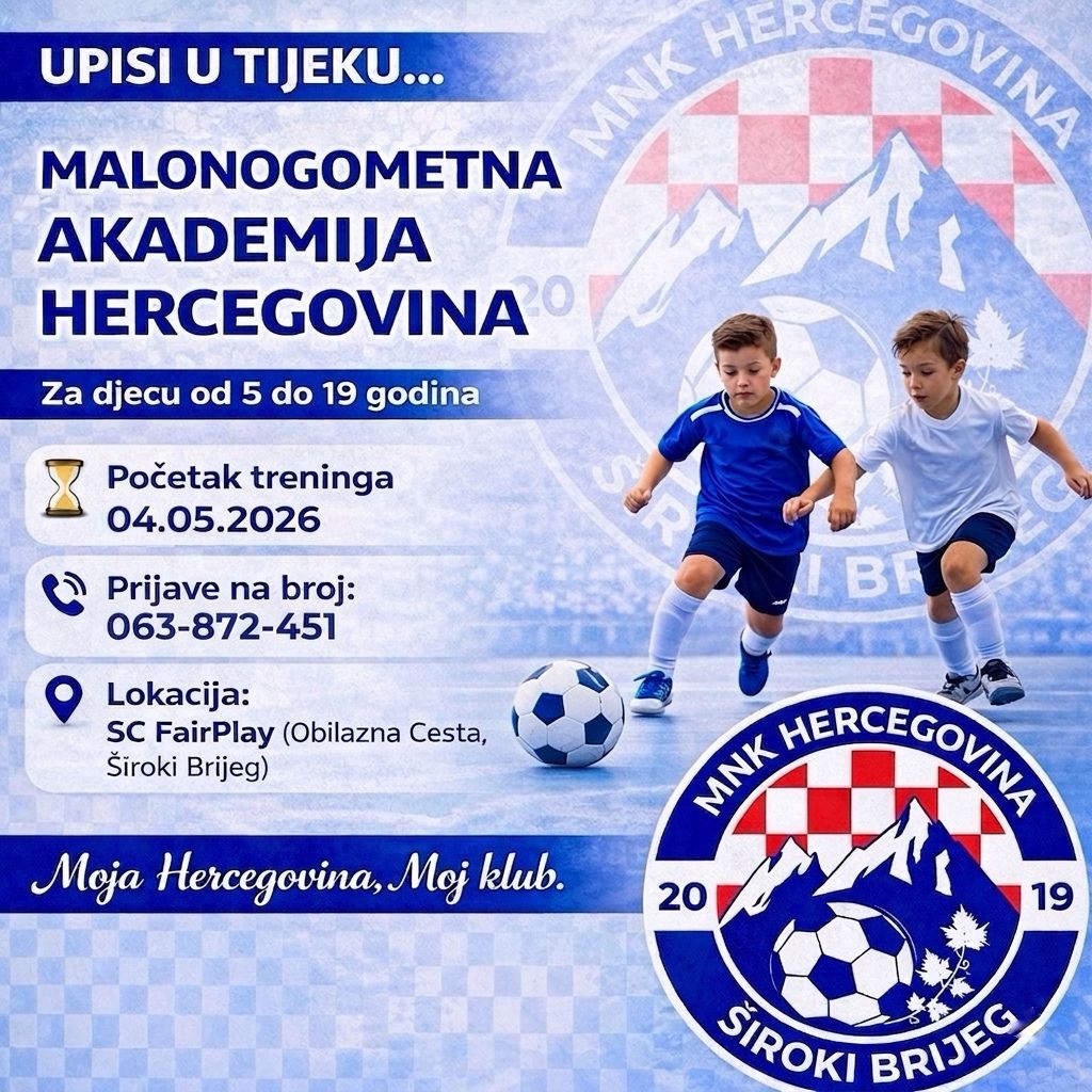 Akademija malog nogometa Hercegovina otvara upise za nove generacije mladih nogometaša