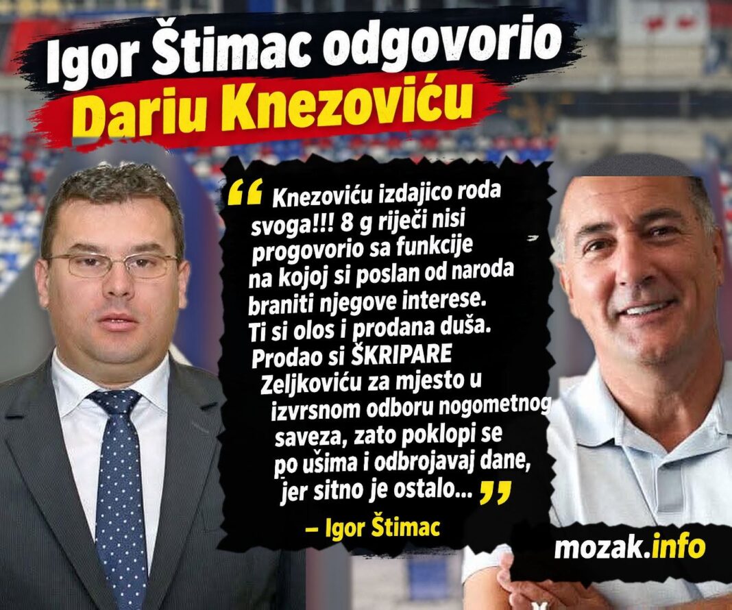 Štimac “razmontirao” Knezovića: „Prodao si Škripare za fotelju, sitno ti je ostalo!“